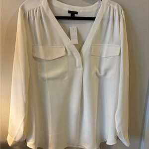 Ann taylor ivory blouse